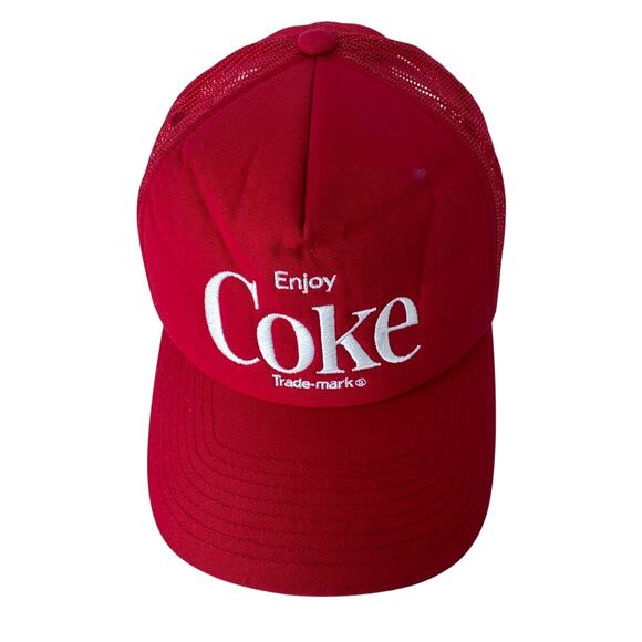 2022 Brixton Enjoy Coke Trucker Hat Red Adjustable Snapback Cap - Picture 5 of 12